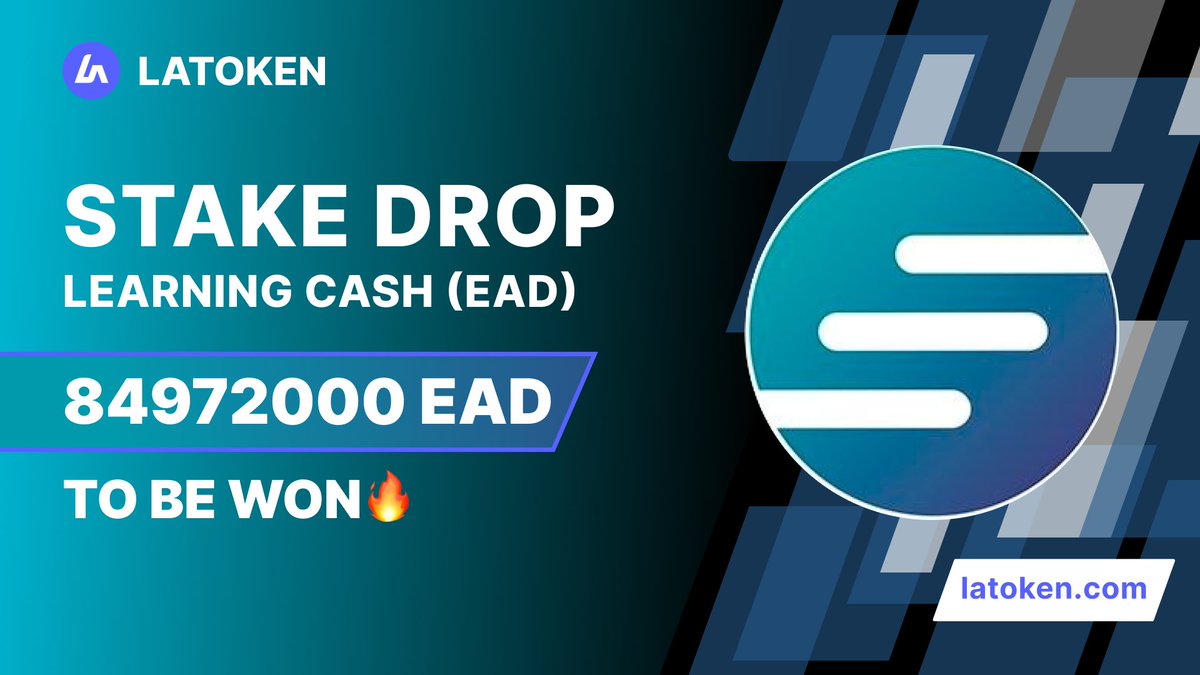 $1000 LEARNING CASH (EAD) Stake Drop on #LATOKEN!

🔥 149 Winners.
✅ Complete all tasks and qualify for the Stake Drop.
⏰ January 6, 2023 - January 12, 2023.

Join Stake Drop👉 go.latoken.com/ag6
