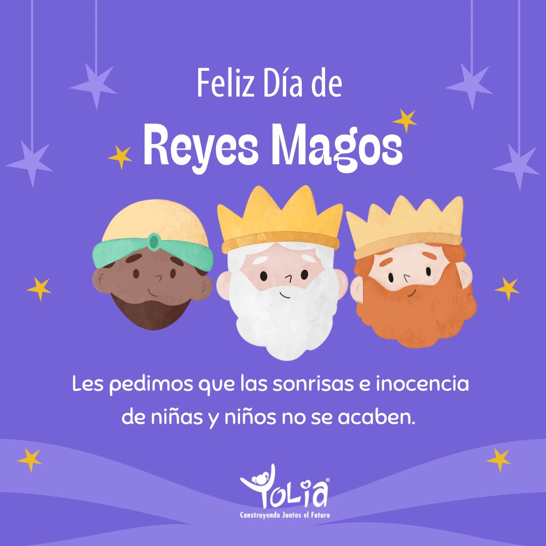 Feliz Día de Reyes Magos 👑👑👑

Gracias a las reinas y reyes que hacen posible un día bonito, lleno de sonrisas, magia y diversión. ✨

En Yolia les queremos pedir que nos sigan apoyando para que cada niña y niño goce en plenitud de sus derechos 💜
#reyesmagos #niñezfeliz