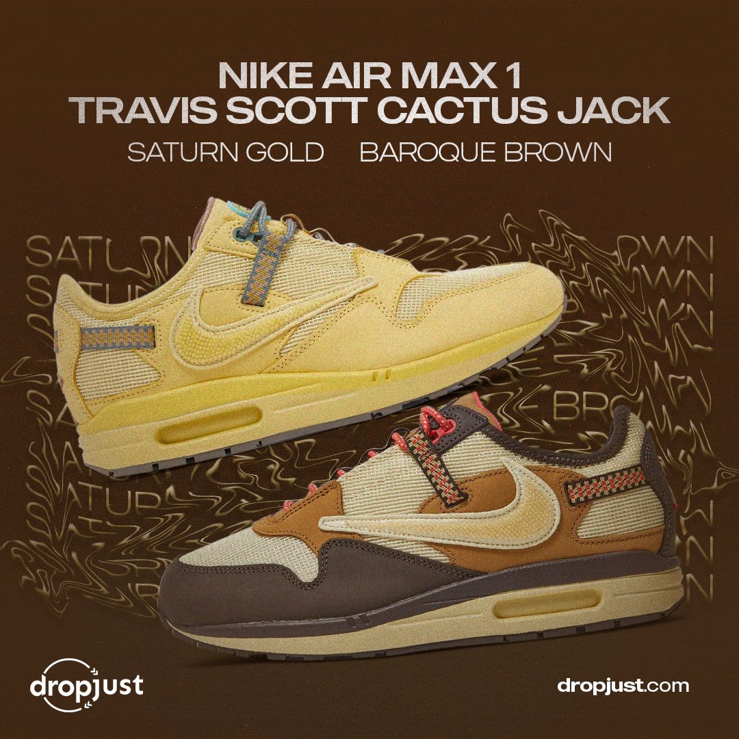 Dropjustcom's tweet photo. Travis Scott imzalı Air Max “Cactus Jack”Broque Brown ve Saturn Gold renk seçenekleriyle tarzınızı tamamlayacak.

Satın almak için 🔗https://t.co/u8WaPlogUm

#dropjust #sneakers #sneaker #streetstyle #AirJordan1 #Jordan #sneakersaddict #sneakernews https://t.co/2FAGtFE36Q