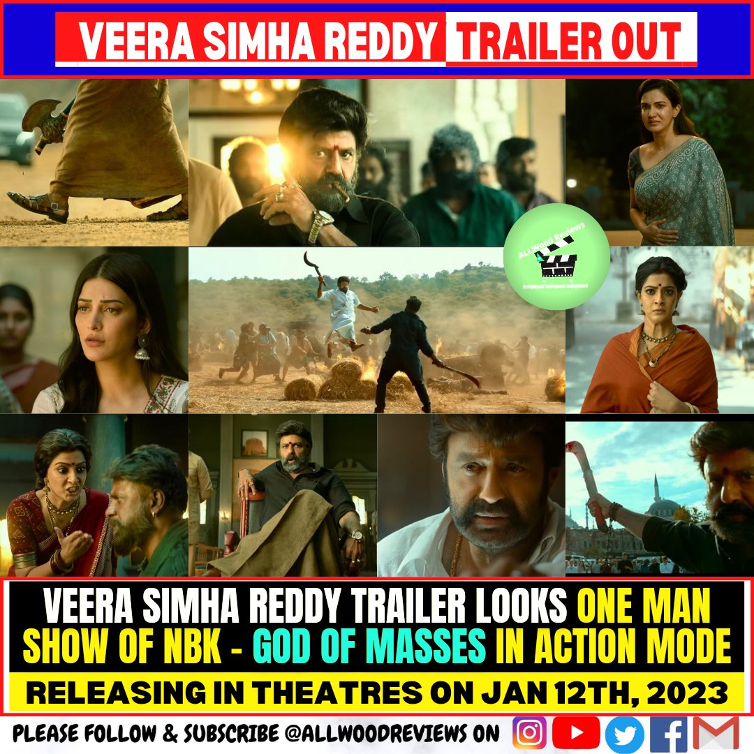 #VeeraSimhaReddy Trailer is out now!

#NandamuriBalakrishna #ShrutiHaasan #DuniyaVijay #VaralaxmiSarathkumar #gopichandhmalineni #VeeraSimhaReddyTrailer