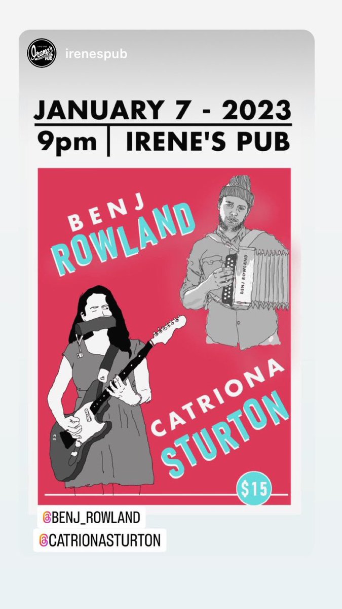Saturday night in Ottawa <a href="/irenespub/">Irene's Pub</a> with <a href="/catrionasturton/">Catriona Sturton</a> . Don’t miss out: advance tickets available here: buytickets.at/irenespubandre…