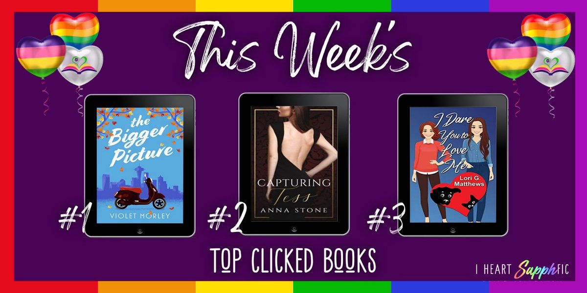 Check out the top 3 most clicked books of the week on #IHeartSapphFic. 
 
They include books by authors #LoriGMatthews @AnnaStoneAuthor <a href="/MorleyAuthor/">Violet Morley Author</a>

Deets here: bit.ly/3jZ2L7D

#SapphicFiction #SapphicBooks #QueerBooks