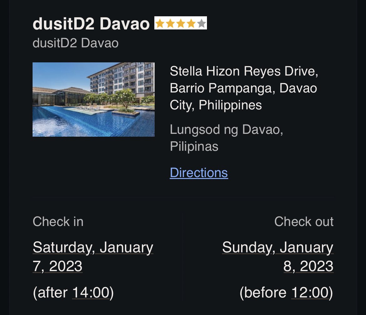 pardz101's tweet photo. My treat forda fam… since i ddnt give them presents last Christmas.. i booked an overnight stay (2 rooms) instead for them.. see u Dusit D2 tomorrow! Definitely a much needed break!❤️ #dusitD2 https://t.co/7dJMCRx4xn