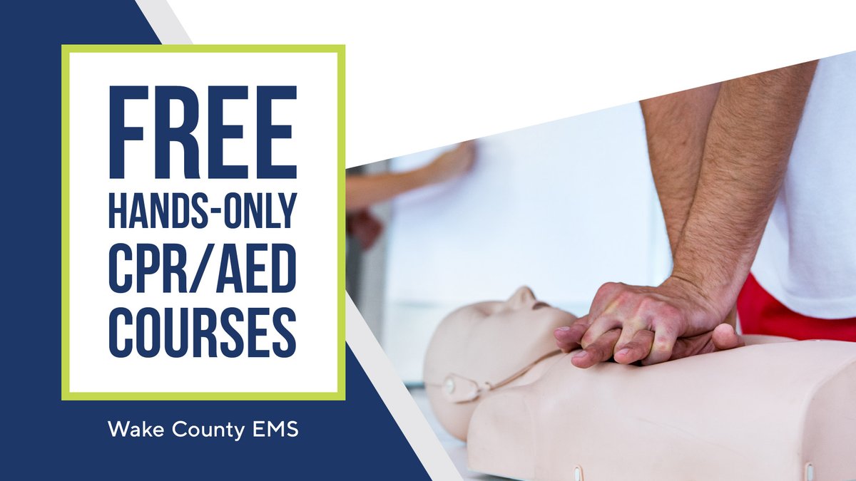 CPR Saves Lives As we continue to hear the encouraging news surrounding @DamarHamlin, we want to encourage everyone to learn CPR and how to use an AED. Join us for a free hands-only CPR/AED course held on the third Wednesday of each month. wakegov.com/departments-go…