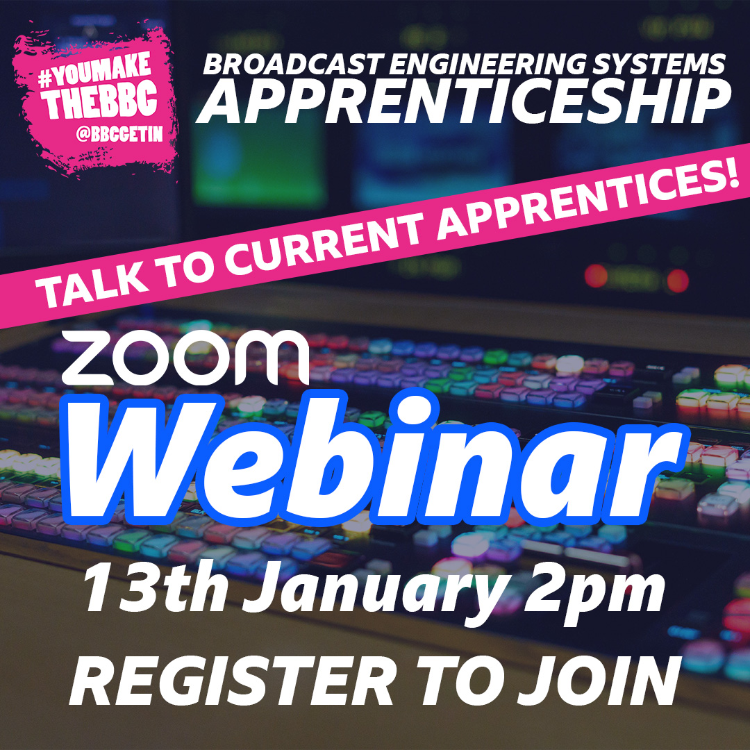 BBCGetIn's tweet photo. Join our #EngineeringApprenticeship webinar 2pm Friday 13th Jan. Put your questions to current apprentices. Find out what a career in this field is like and how you can make those first steps to beginning your own.  

https://t.co/Sjirvc86Va

#BBCCareers #BBCGetIn #YouMakeTheBBC https://t.co/rgCoR9IVvk