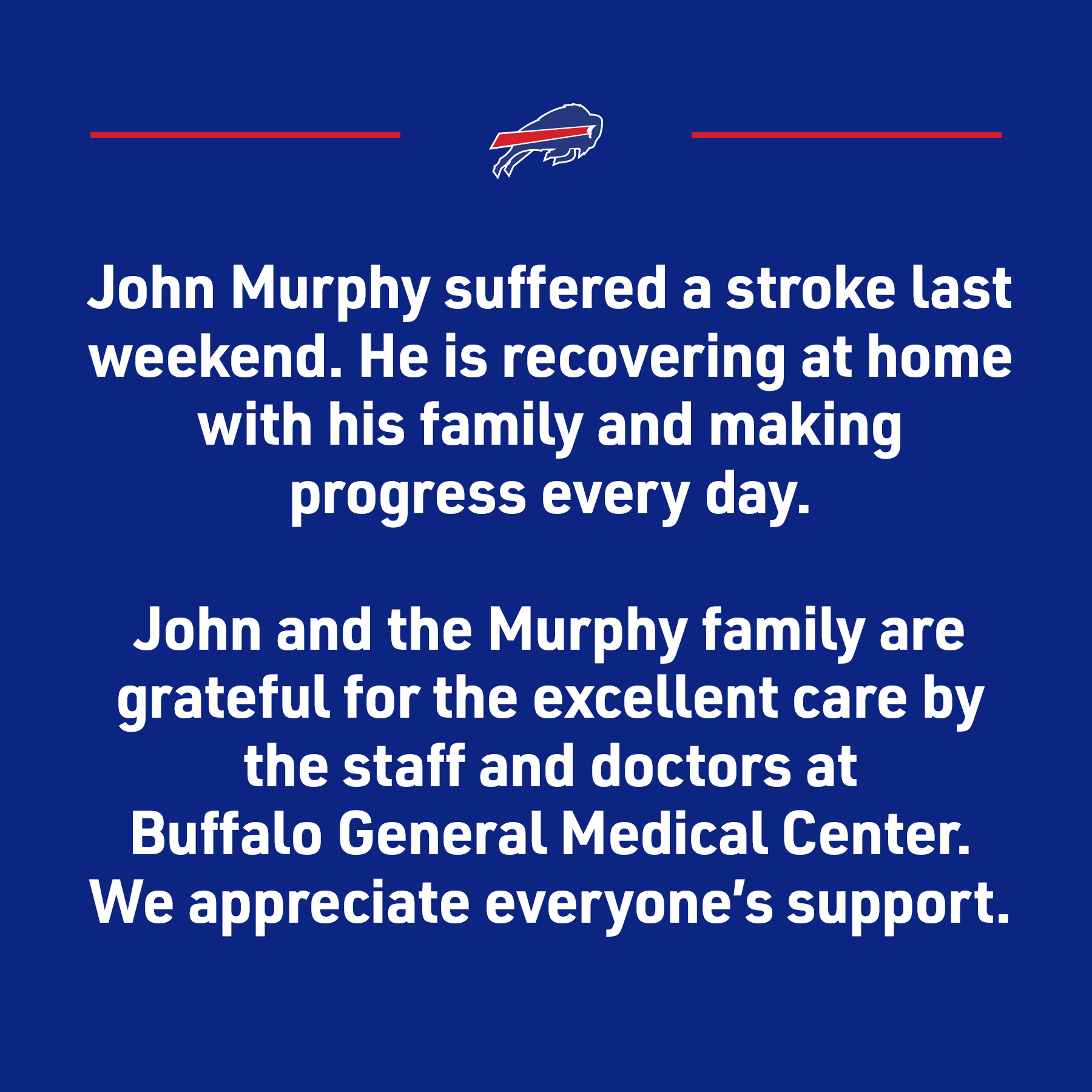 Buffalo Bills on Twitter: quot A statement from the Murphy family: https Buffalo Bills on Twitter: quot A statement from the Murphy family: https
