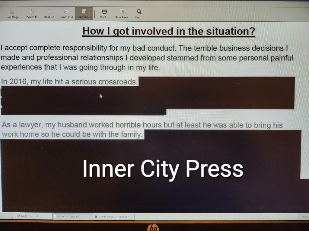 In the docket, Wael Hana has 4 lawyers: Lawrence Lustberg, Christina  LaBruno, Michelle Collart and Ricardo Solano, Jr. Case has been assigned to  District Judge Sidney Stein [He ruled for Inner CIty