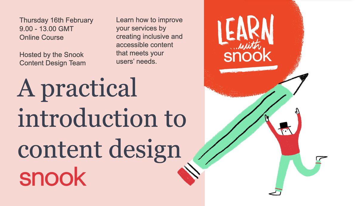 I took this course and learnt a lot... which may not always be apparent in the way I write on here, but lots of great learnings to be had, I was applying in my day to day work the moment I finished
wearesnook.com/trainings/a-pr…
#UserCentredDesign #Design #UCD #ContentDesign