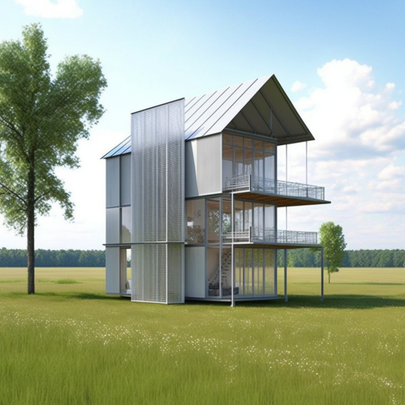 AmicoArchMetals's tweet photo. Can you figure out what architects were the AI inspiration for these homes with expanded mesh sunshades?
#AI2022 #AIDesign #architecture #aiarchitecture #midjourney #posthumandesign #ai #aiart #concept #dalle #futuristic #homedesign #designinspiration #expandedmesh #sunshade https://t.co/adCrbeByFe