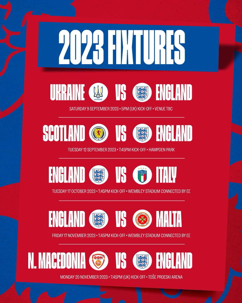 England on Twitter up for the ThreeLions in 2023… 🗓 More 👉