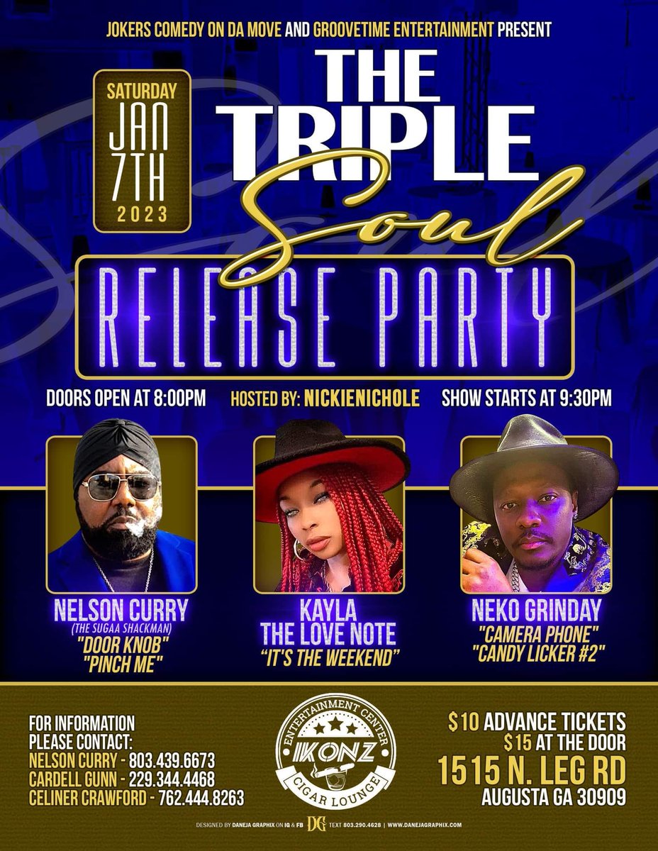 CassieJFox's tweet photo. Southern Soul LIVE in 2023 Feat: Neko Grinday, Kayla & Nelson Curry (Suga Shak Man & Klass Band)
A Live Party U don't wanna miss! Hot New Sounds from the #803SC in #AugustaGA
#SouthernSoul #ReleaseParty #NewMusic #NekoGrinday #Kayala #GrownFolks #Georgia #DownHome https://t.co/QlSBLRKXQf
