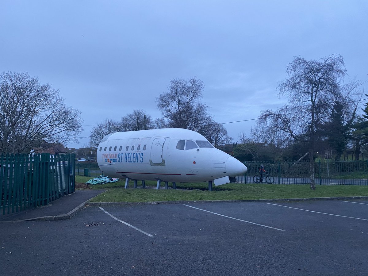 Our school library got delivered today! Yes, that is a plane 😂✈️ can’t wait to get inside it with the children! #flyinghigh