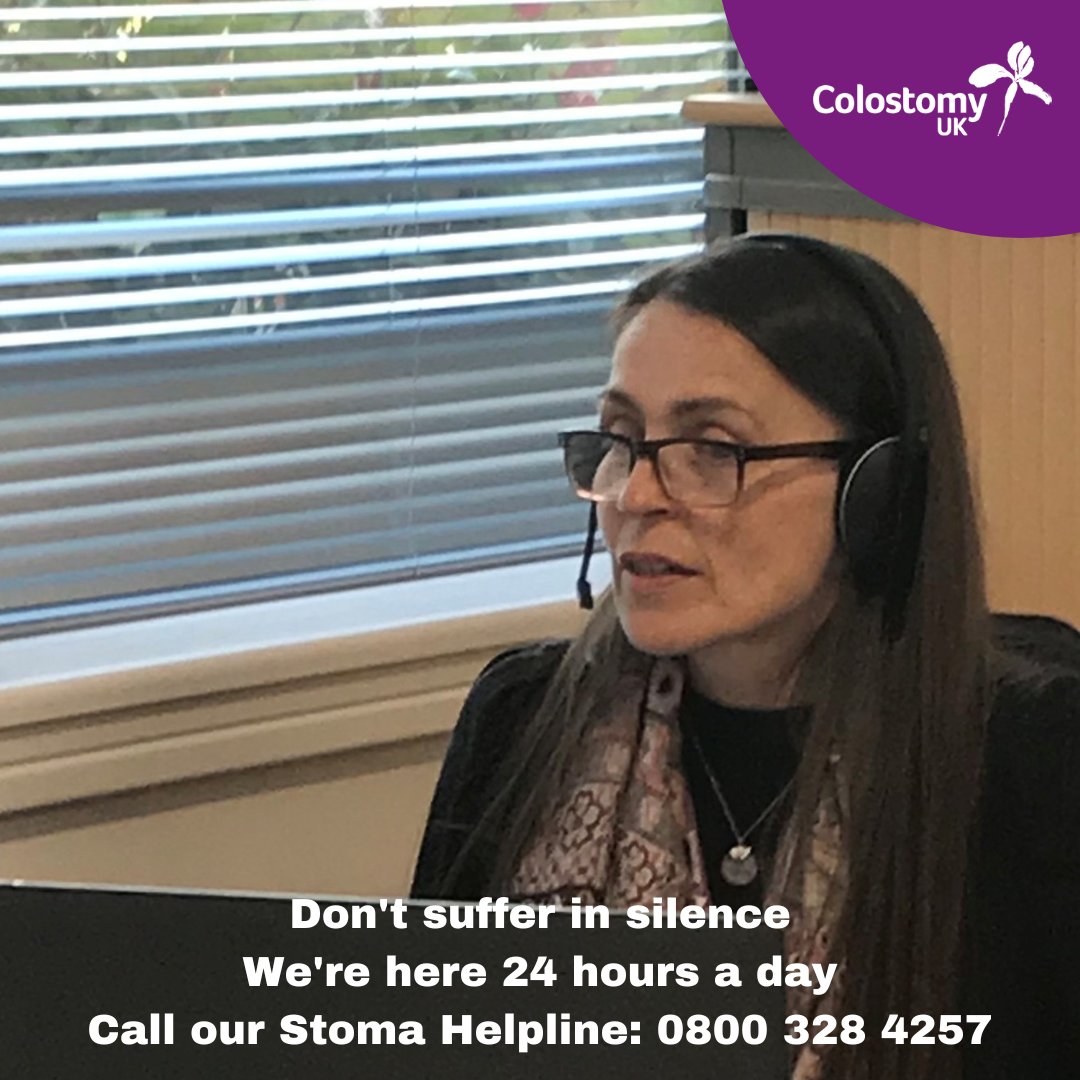 Our #Stoma helpline is open 24/7 on 0800 328 4257. If you're looking for practical or emotional support or just want someone to listen, give one of our trained volunteers a call any time, night or day.