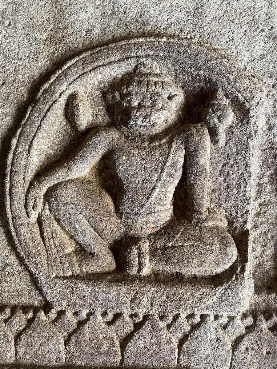 dratulrewa's tweet photo. Bhagwan Narsimha in a sitting yogik posture, carved on a pillar #SriMallikarjunaGudi #Aihole #rockcut https://t.co/uKsUB5fZ2B