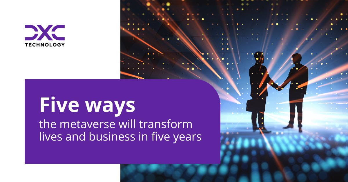 .<a href="/Mrs_XR/">Nathalie Vancluysen</a>, DXC's Head of XR, discusses the five #metaverse trends that will augment many of the real-life experiences we know and love. 

Learn more about the endless possibilities of #virtual worlds: dxc.to/3VlThA4