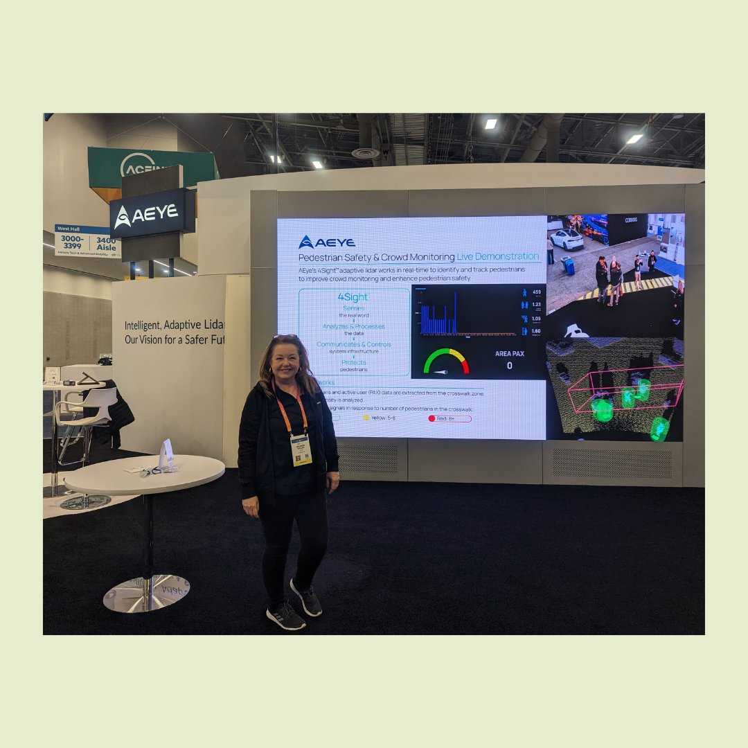 LandisComm's tweet photo. LCI's @briannemiller is representing (client) @AEye at #CES2023 in #LasVegas! 
#PublicRelations #PR #Lidar #Connect2Car #AEye https://t.co/L9UpFZkPIn
