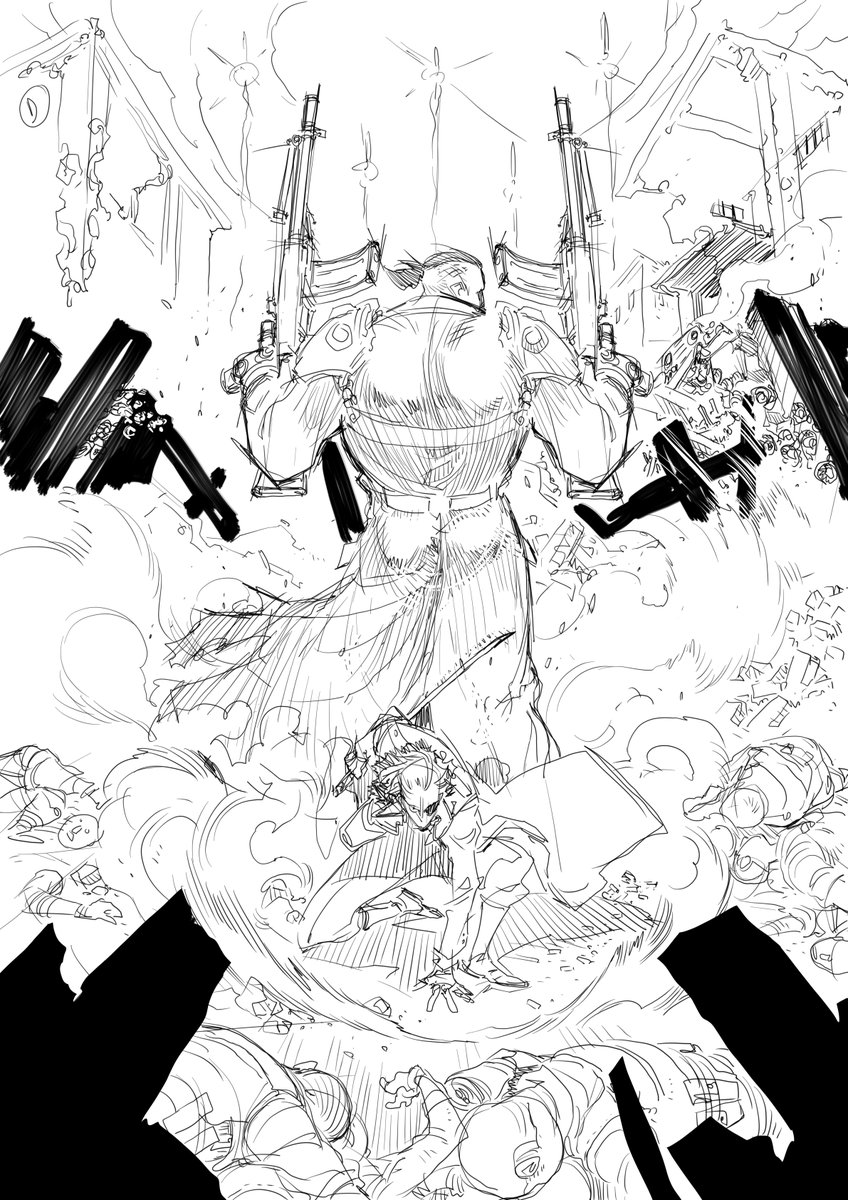 Cover I did for a personal project called WhiteHeron. 
Me doing the art and @KrazyKrow_  doing the script.