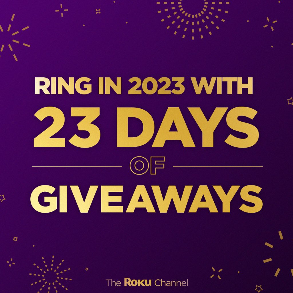 TheRokuChannel's tweet image. 🎉 GIVEAWAY 🎉

To kick off 2023, we’re giving away 3 new Roku Streaming Stick 4K every day for 23 days! 

RT and reply with #23DaysofRoku for a chance to win today’s giveaway!