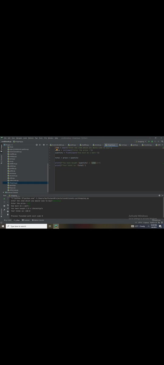 ItsShashikant17's tweet photo. Day 1 of #100DaysOfCode challenge in 2023 today created practiced with python and created area calculator and madlibs game and shopping cart https://t.co/KHHkbReLfn