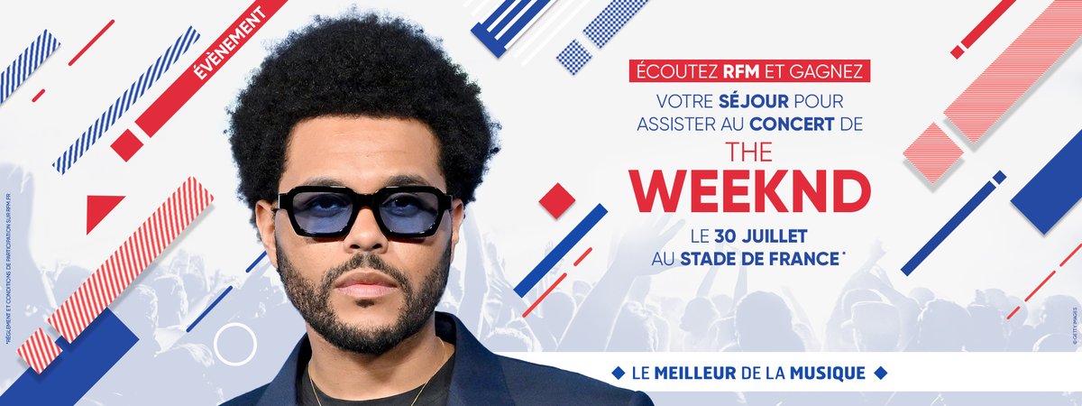 [#Événement] 💥 A partir de lundi… Écoutez #RFM, et GAGNEZ votre séjour à Paris et vos places pour applaudir The Weeknd le 30 Juillet 2023 au Stade de France ! 🔥

🎧 Alors, #RestezALécoute du #MeilleurDeLaMusique à #Strasbourg 102.1 ! 🎶