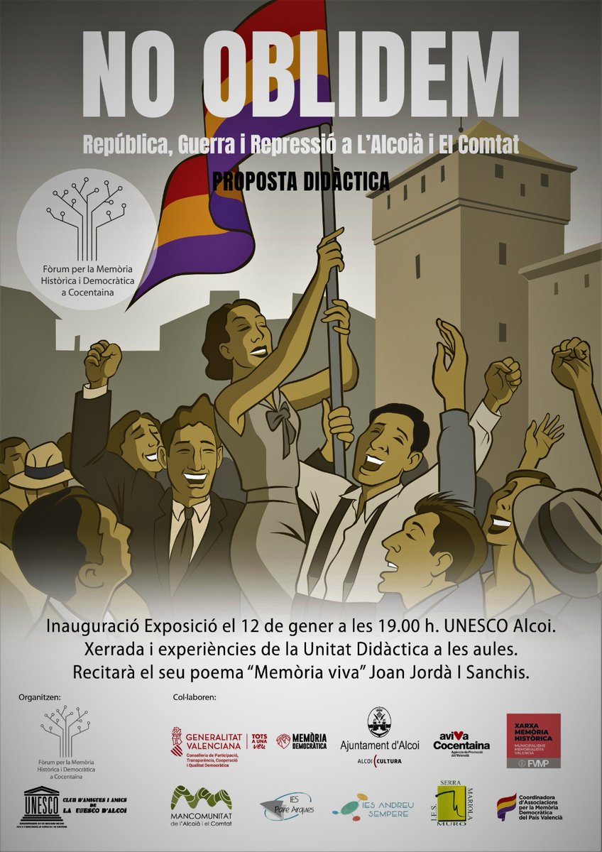 DLMalatesta's tweet image. #NoOblidem
Dijous 12/1 Club Unesco @Alcoi 19h.