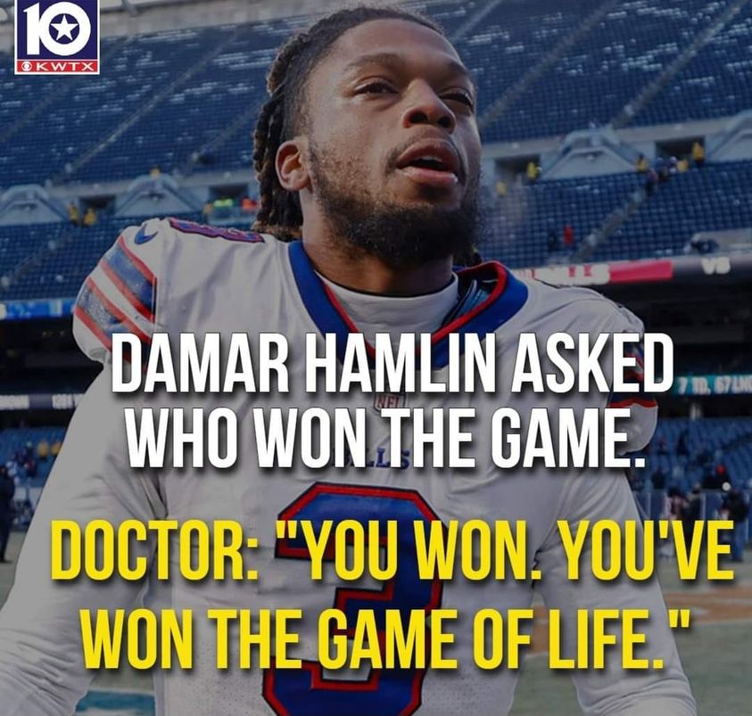 OlogyUniversal's tweet image. What a way to end the week! Prayer and medicine together can make the difference in life or death. Our prayers continue to go out/up for Hamlin, his family and those that are caring for him and about him.  #thepowerofprayer #clinicaltrialsmatter #stillpraying #youwonthegameoflife