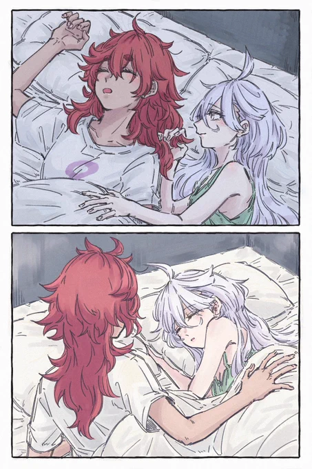 寝顔を見るスレミオ🛏 