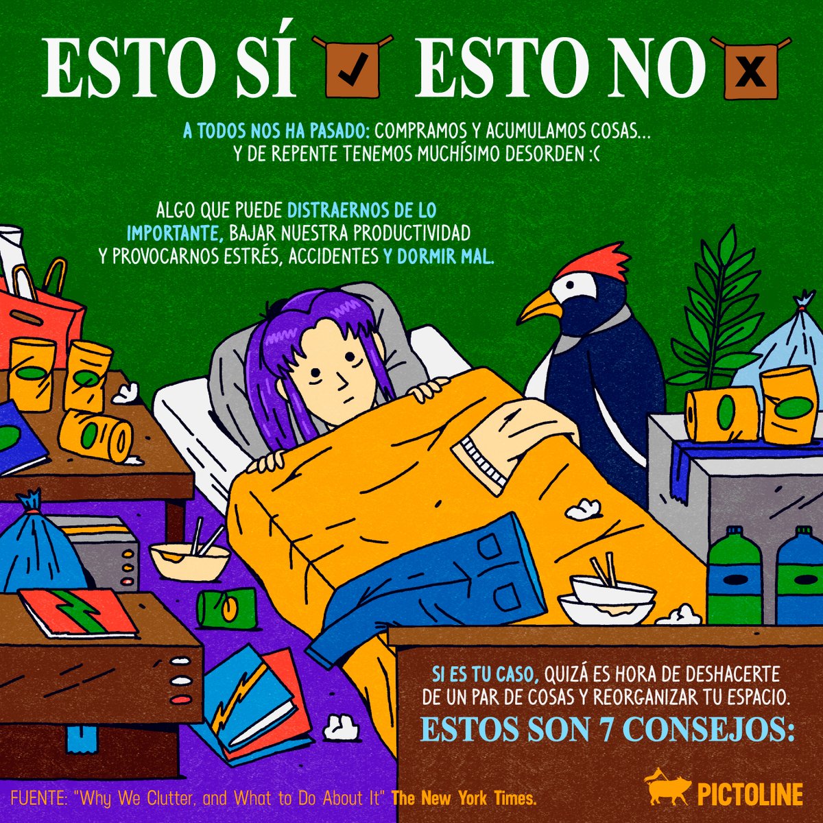 pictoline's tweet photo. Esto sí ✅ Esto no ❌ Esto a donar 📦

Consejos para deshacerte de cosas que no necesitas y empezar el año reorganizando tu espacio ✨: https://t.co/tkPTigdEDp