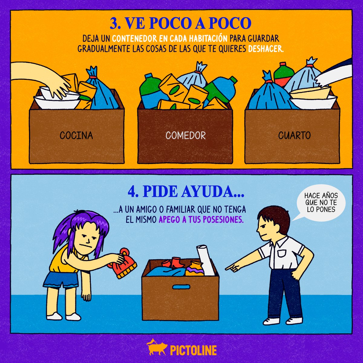 pictoline's tweet photo. Esto sí ✅ Esto no ❌ Esto a donar 📦

Consejos para deshacerte de cosas que no necesitas y empezar el año reorganizando tu espacio ✨: https://t.co/tkPTigdEDp