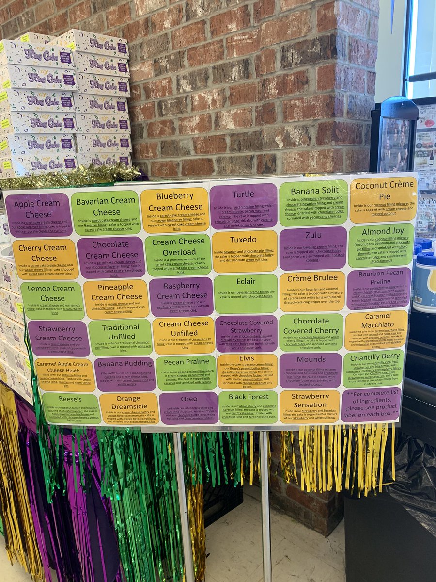 JacelynWheatWX's tweet photo. Facebook has spoken and they SWEAR by a Oak Point King Cake… so yes we drove 45 minutes out to Watson to snag some of these king cakes 🤔🤭 

Here are some other King Cakes Tune In tried this morning: https://t.co/mJiNzo4OGK https://t.co/Zm7eu9UF9m