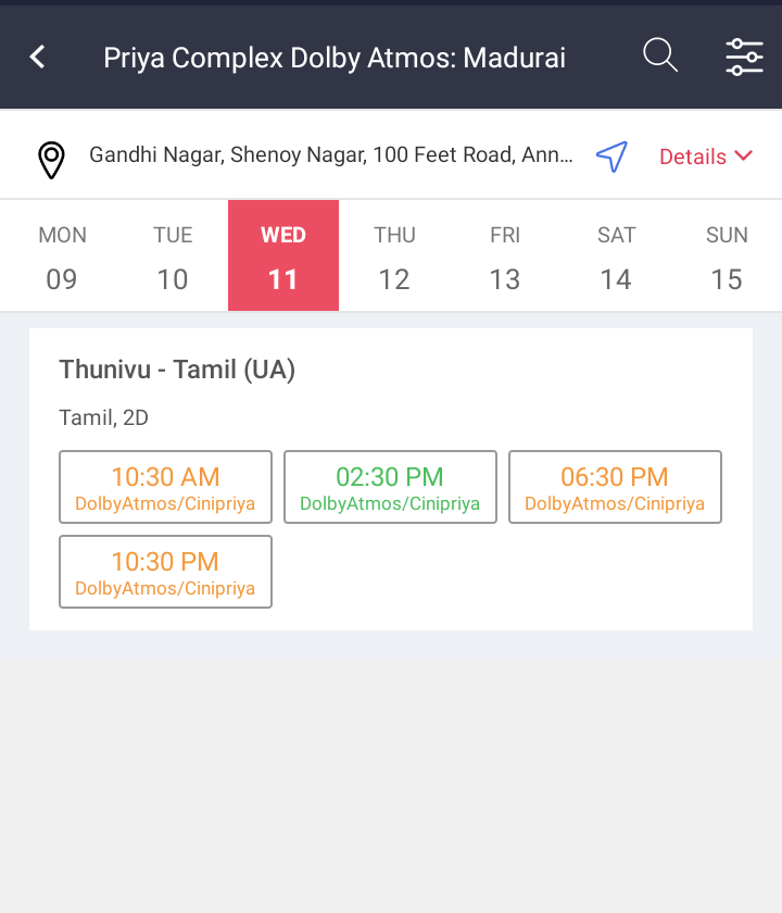 i_RA_Anand's tweet photo. Madurai Priya Complex, Main Screen #CiniPriya (791 seats capacity) has Opened bookings for #Thunivu 🔥
#ThunivuFromJan11 https://t.co/ySlRSIqLKb