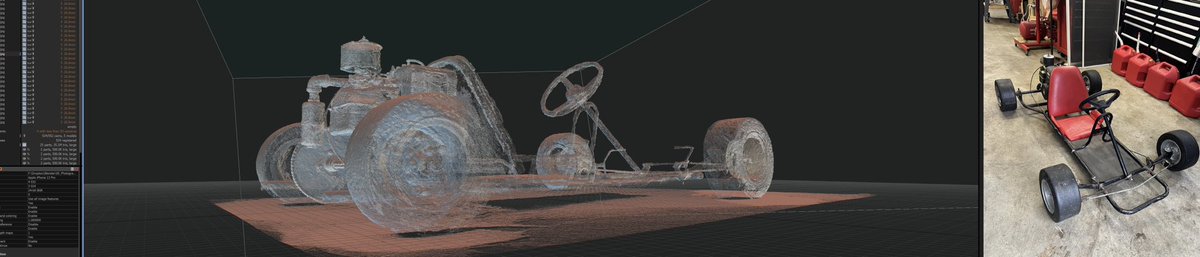 spencerhouck's tweet photo. My dad and I built this go kart when I was younger. I scanned it when I was home for the holidays using my phone.

Riding old go karts with family would be a super relatable Black Mirror episode, right?

#Photogrammetry #RealityCapture #GoKart #GoCart #BriggsAndStratton https://t.co/cVR67ih3qB