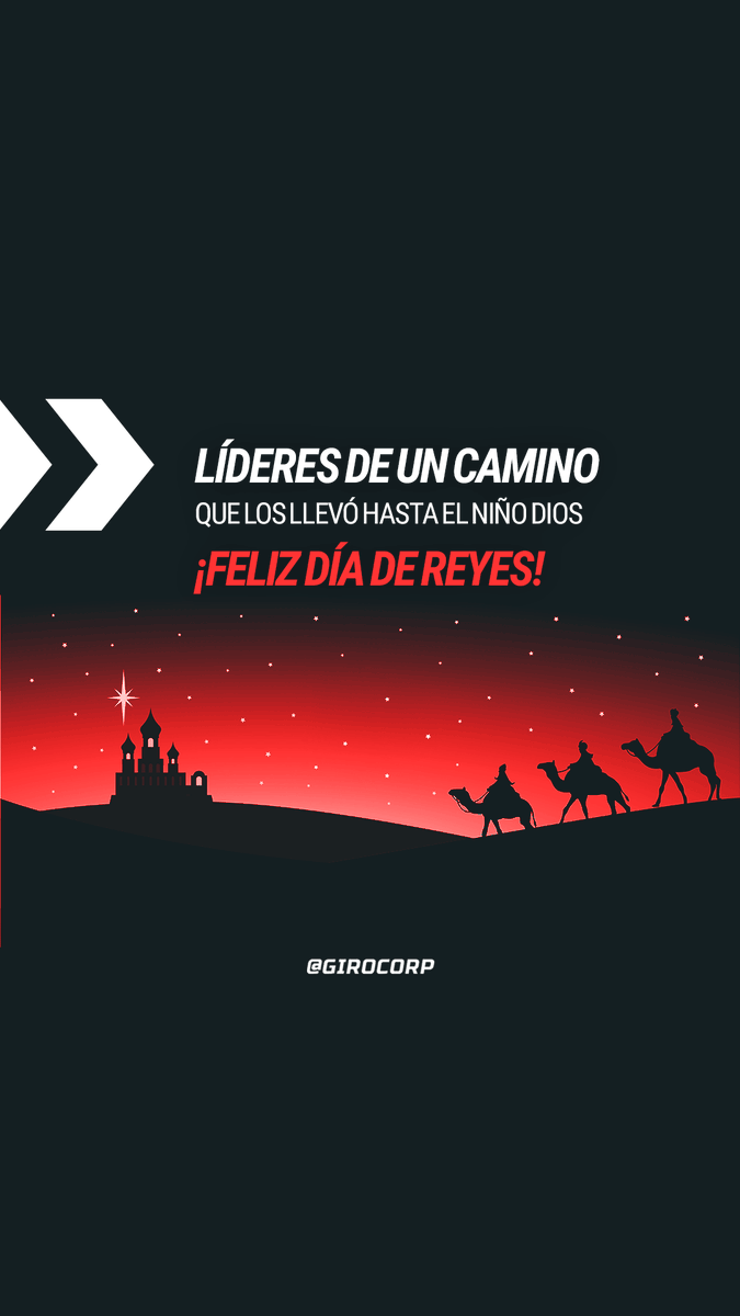 GiroCorp's tweet photo. Hoy festejamos a estos líderes del camino. 💫

Un día donde recordamos la llegada de los Reyes Magos a Belén, para hacer sus ofrendas al Niño Dios.

Día de familia para dedicarlo a los más pequeños de la casa, quienes también reciben esta hermosa visita. 

¡Feliz Día de Reyes! 🤍 https://t.co/OXsDfURwNa