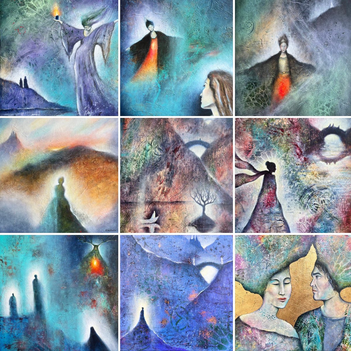Some of my paintings from 2022 👩🏻‍🎨
#scandinavianartists #paintings #wallart #magicalart #dreamscapes #meditativeart #nordicart 
konst.se/ninawictorin