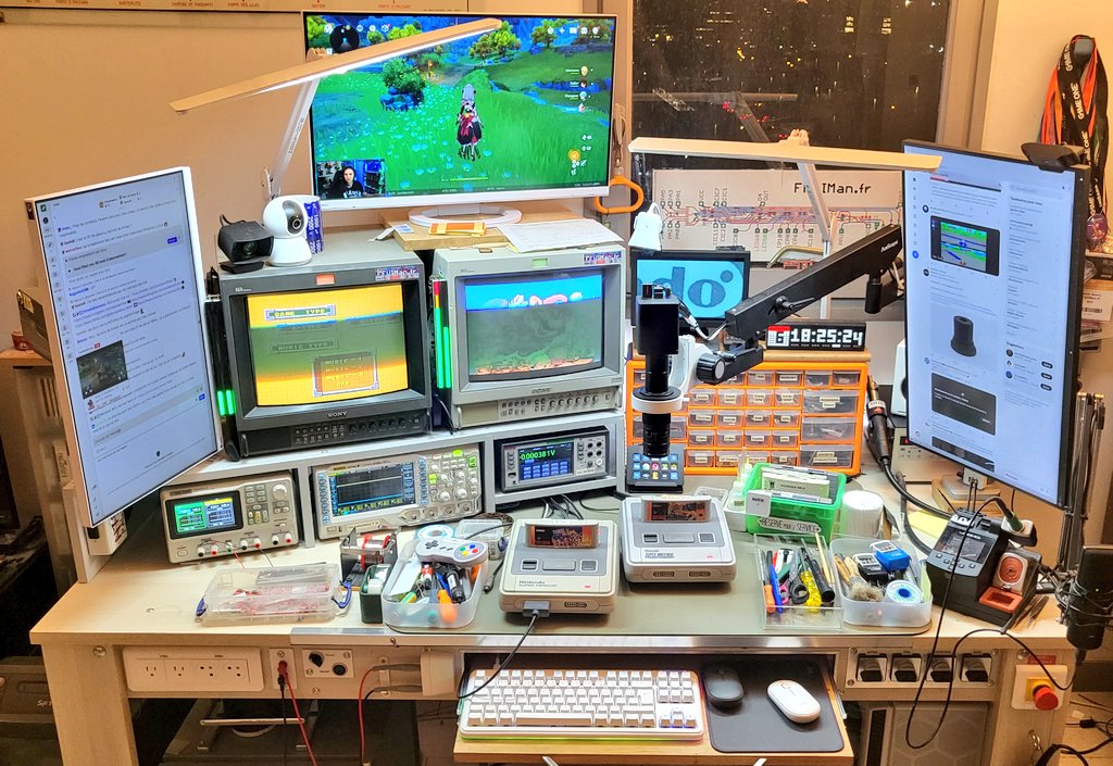 FFVIMan's tweet image. Tout allumé sa donne ça. Il y aura une vidéo qui explique le pourquoi de cette atelier et les quelques milliers d'euros de matos dessus. 😊