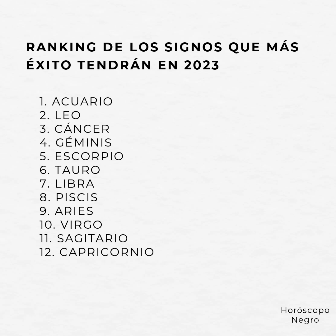 Ranking de los signos que más éxito tendrán en 2023 🔮✨