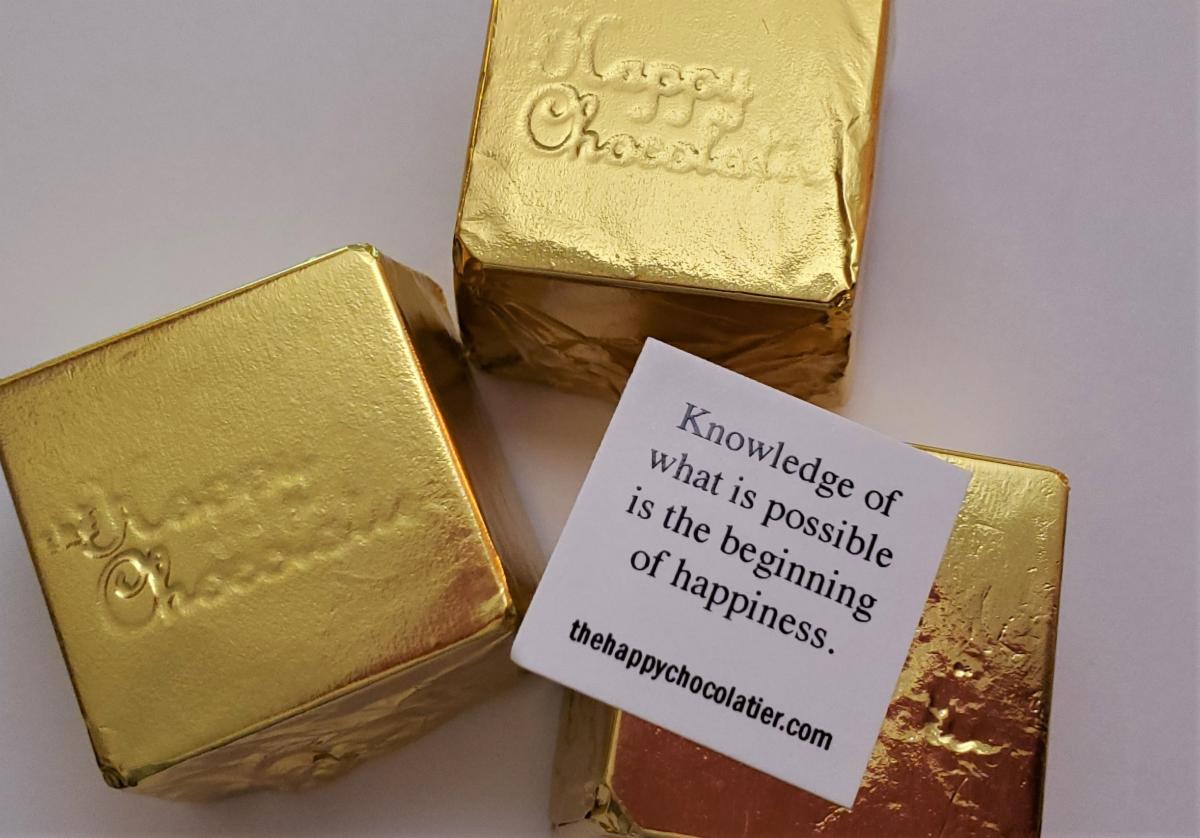 As we head into 2023, a thought from inside one of our chocolate truffle Cubze). #spreadchocolatehappiness #happiness #inspiration #chocolate