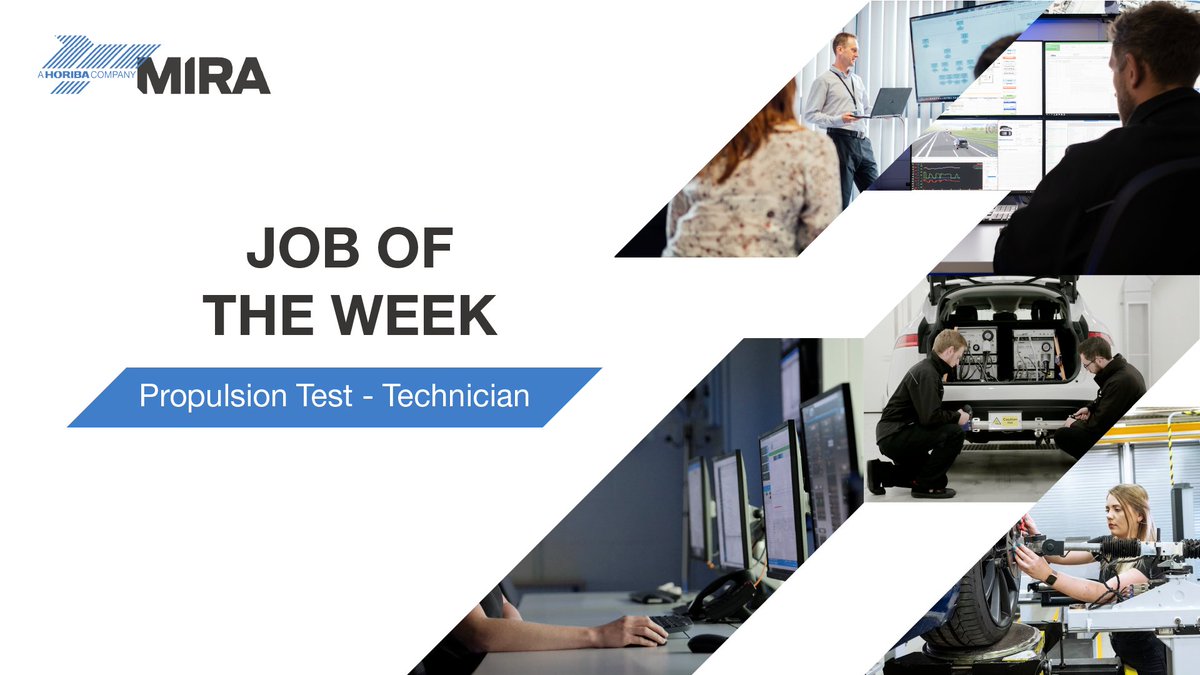 MIRAEngineering's tweet image. 🔹 Job of the week 🔹

We&apos;re looking for a Propulsion Test Technician (12-month contract) to join our leading Vehicle Emissions team! Find out more and apply here: bit.ly/3GldqAL

#HORIBAMIRA #JobsInEngineering #Automotive #AutomotiveJobs