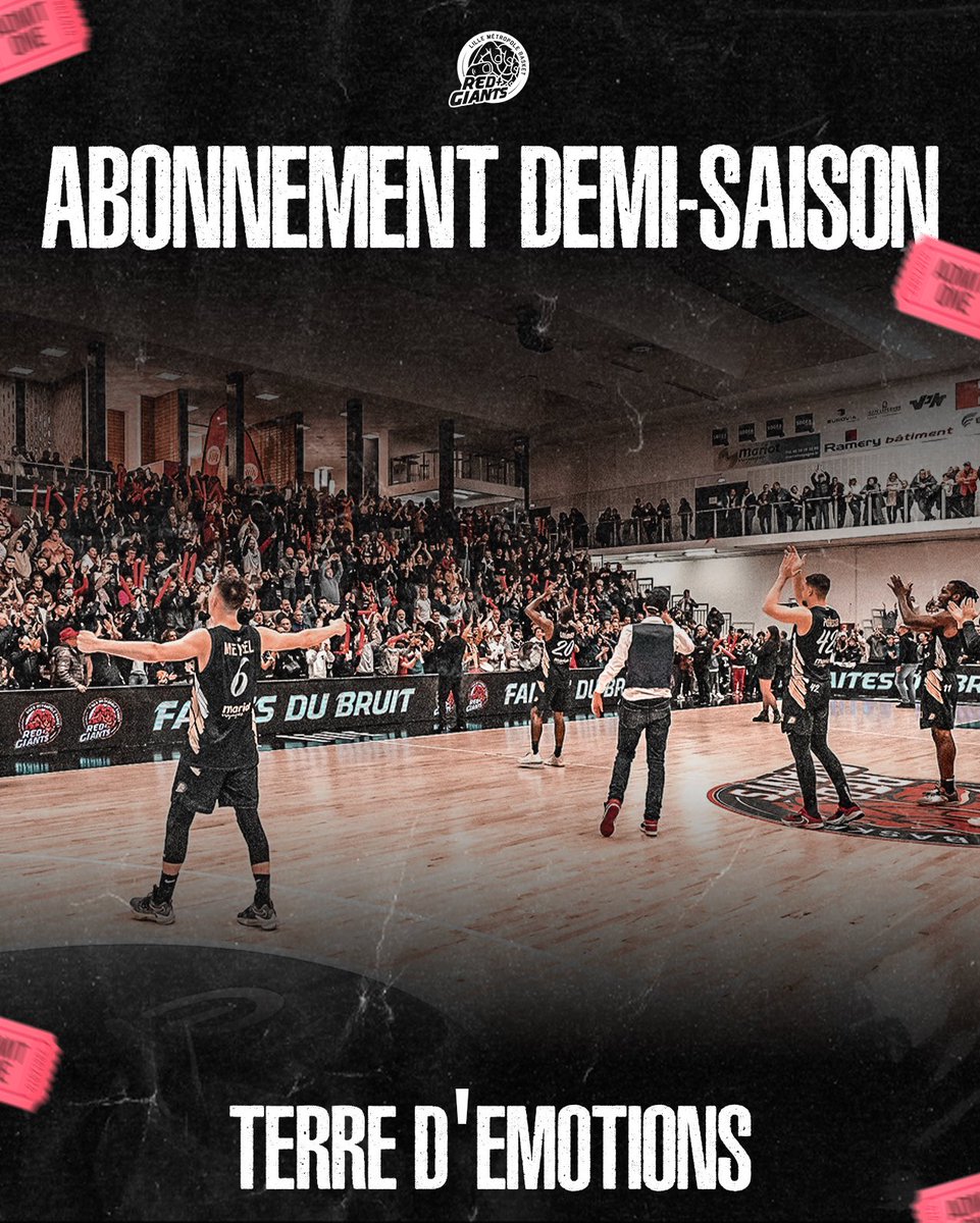 Jusqu'au 3 février le LMB vous donne la possibilité de vous abonner pour la phase retour du championnat (playoffs non inclus) 👊

𝟗 matchs ⚔️ De 𝟐𝟓€ à 𝟕𝟓 € 

Tous les avantages liés à l’abonnement 👀

🎟️ bit.ly/3QogbpQ