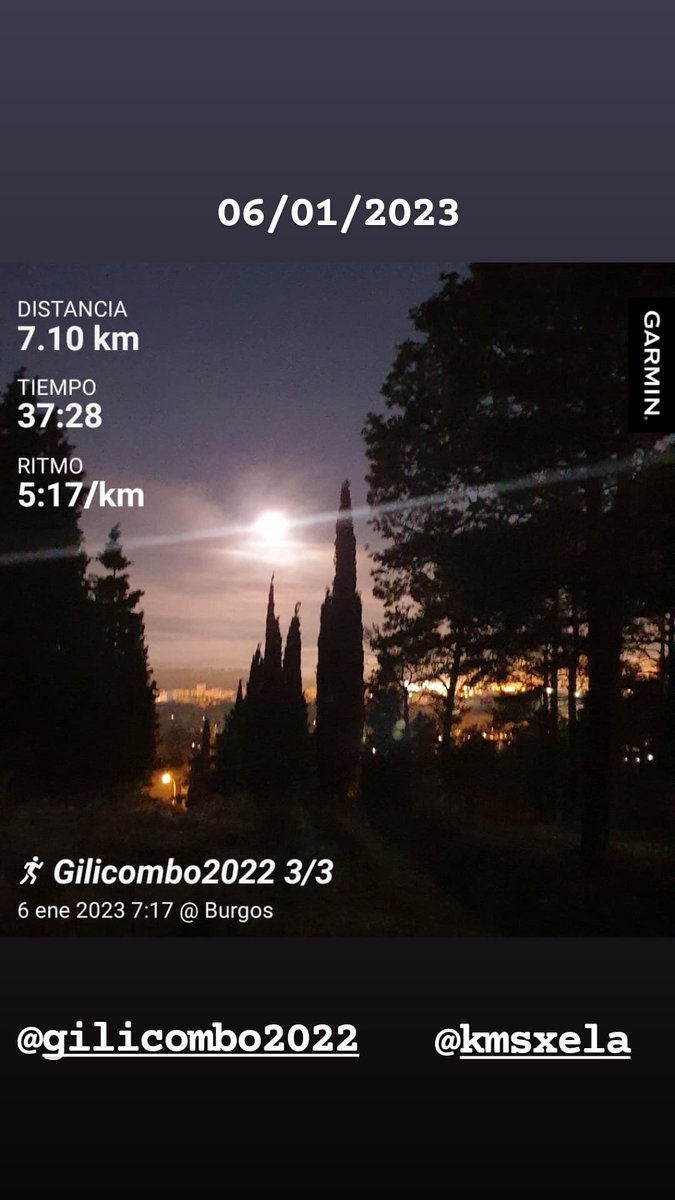 #Gilicombo2022 terminado 💪🏿😊, sumando unos pocos #kmsxela estas navidades <a href="/gilicombo/">Gilicombo 2026</a> <a href="/KMSxELA/">KMSxELA</a>