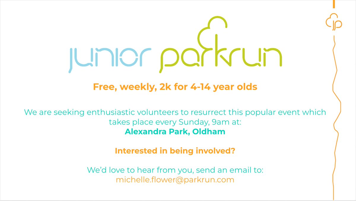 We'd love 2023 to be the year that see Oldham's junior parkrun back in Alexandra park - it's been nearly 3 years! If you are interesting in being part of the team to rebuild this event please get in touch with Michelle or help by simply sharing this post for us.