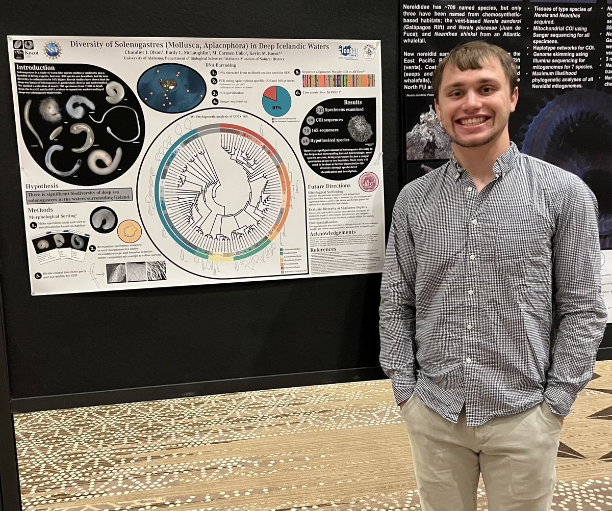 ChandlerSnails's tweet photo. Stop by my #SICB2023 poster today at 3:30 to learn about some cool mollusks! (poster 230) https://t.co/MbXV1xVgMU
