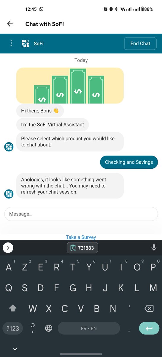 Blodoern's tweet photo. @SoFiSupport Hi, please see screenshot below. I also cannot get hold of anyone on the phone line, for whatever reason. Maybe there is something wrong with my SoFi account?
Please let me know a way to contact the customer service ASAP https://t.co/v9x6EsrE56