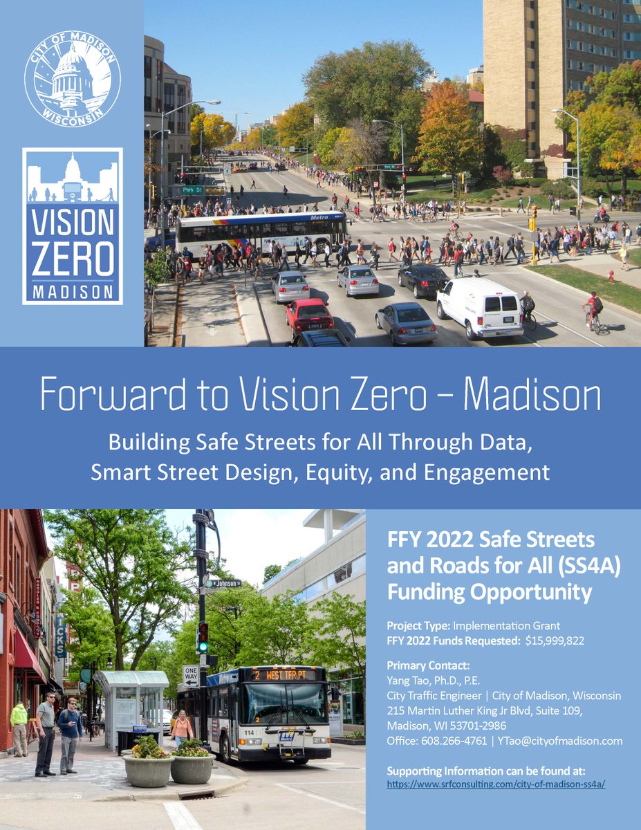 MadWIParking's tweet photo. The first issue of 2023 for Madison’s #VisionZero Quarterly Newsletter has arrived! https://t.co/EEO4rQXXdH
Visit the #VisionZeroMadison website:
https://t.co/XaUS09NKlq
#SafetyStartsWithAllOfUs #LetsTalkStreets #SafeMadison #SlowDownSaveLives #SafetyOverSpeed #MarchToZero https://t.co/NgUhp5i6tt