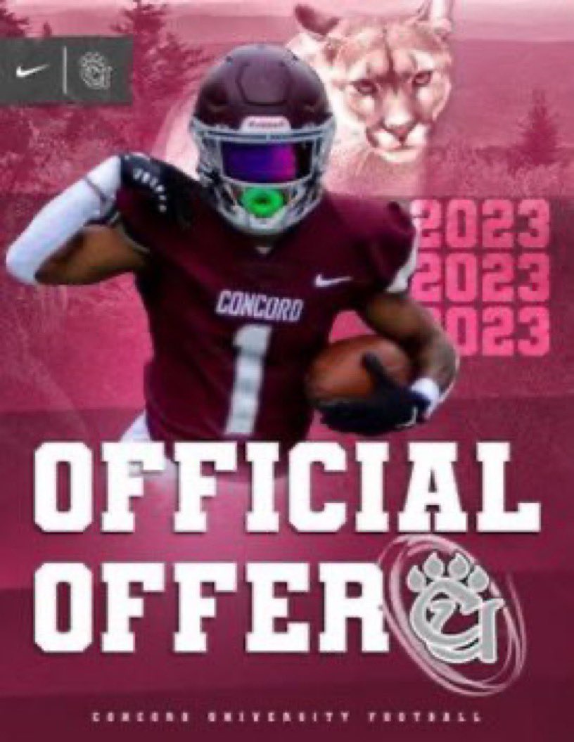 Blessed to receive an offer to concord university! <a href="/coachBFerg27/">Brian Ferguson</a>  <a href="/Coach_RivWalker/">River Walker</a> <a href="/bhernyscoutguy/">Brian Herny</a> <a href="/Coach_MikeM/">ᴄᴏᴀᴄʜ ᴍɪᴋᴇ</a> <a href="/904OL/">Ian Silberman</a> <a href="/CoachMikeG60/">Coach Mike G</a>