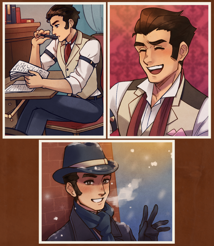 happy birthday to sherlock holmes! here's the full piece i collabed on with ming for <a href="/hmmkproject/">Project HMMKHM @ ORDERS CLOSED</a> + color versions of my illustrations 🥰