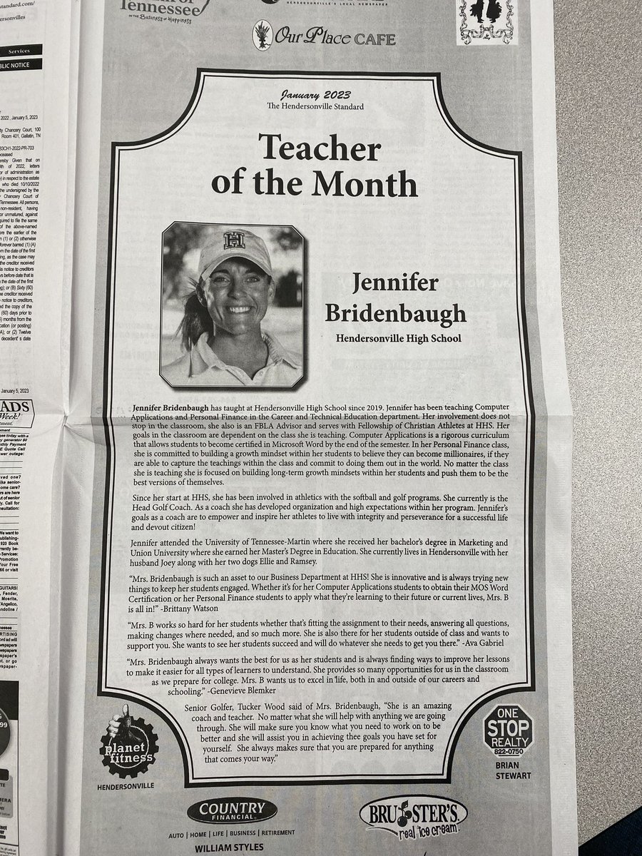 We’re so proud of our very own Mrs. Bridenbaugh! She does an amazing job in and out of the classroom & embodies the true meaning of #CommandoPride 

@SumnerCountyCTE