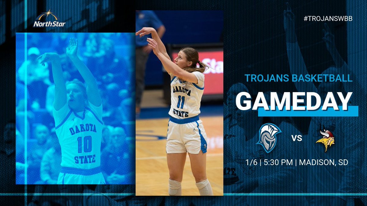 dakotastate_wbb's tweet photo. ‼️It’s NSAA GAMEDAY‼️

📍 Madison, SD
⏰ 5:30 PM
🏀 vs Valley City 
📺 https://t.co/ZjTgAg3e83

#TrojansWBB #FastFreeFun #ItTakesHEART https://t.co/sUoRjAb3rh