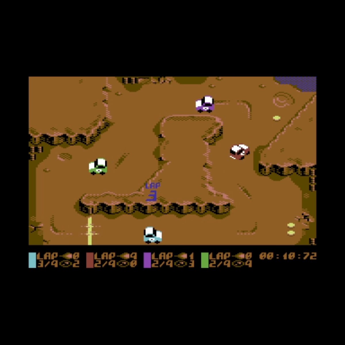 retroguybry's tweet photo. Muddy Racers by Monte Boyd. This is really good, worth the wait and great fun (except when you go from hero to zero on the last lap!). ๐ฌ#Commodore64 #C64 #Protovision #Retrogaming https://t.co/nB7AEKax2u