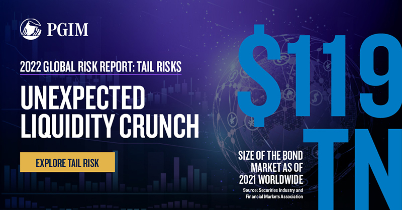 pgim's tweet photo. Of the investors we surveyed, the tail-risk scenario seen as having the greatest impact: a major liquidity event in financial markets. See @PGIM's report to learn more and access hedging strategies. #TailRisks